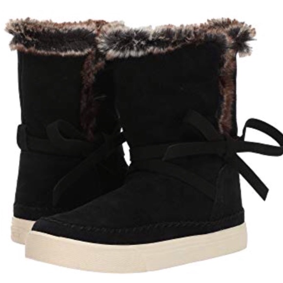 Toms Black Faux fur Boots NWT - Picture 4 of 4